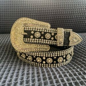 Back and Silver Western Belt